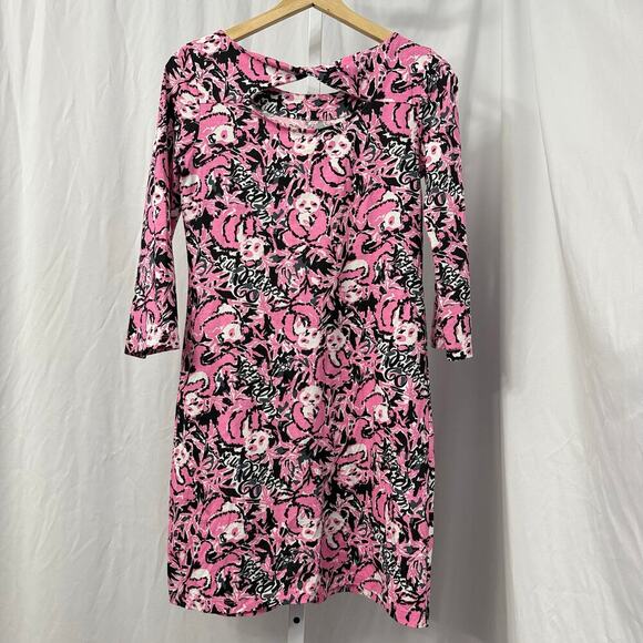 Lilly Pulitzer Pink and Black Floral Dress - Picture 9 of 13